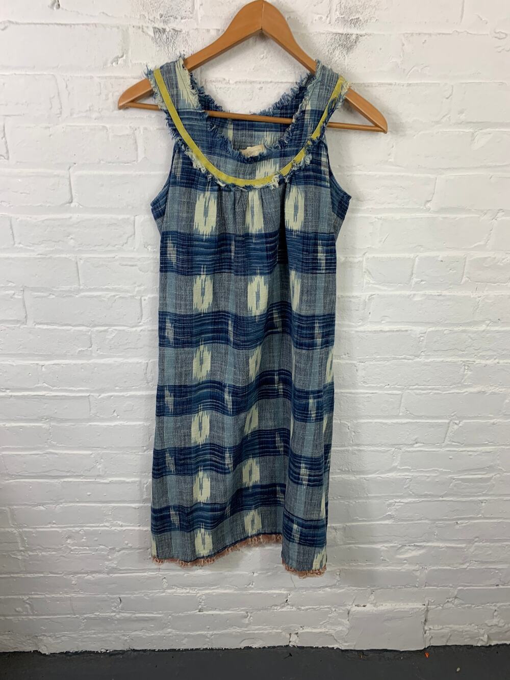 The Territory Ahead Women's Plaid V-Neck Wild West Summer Dress Blue Size M